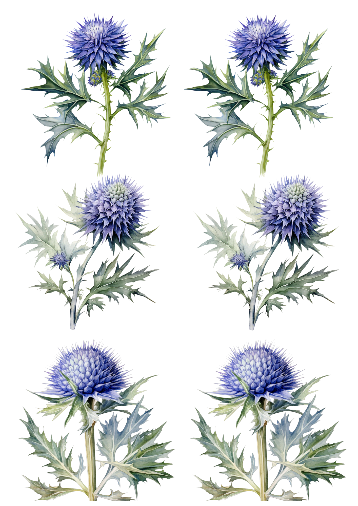 Sticker Sheet / Greeting Card – Thistle Collage Cat. No. 5802