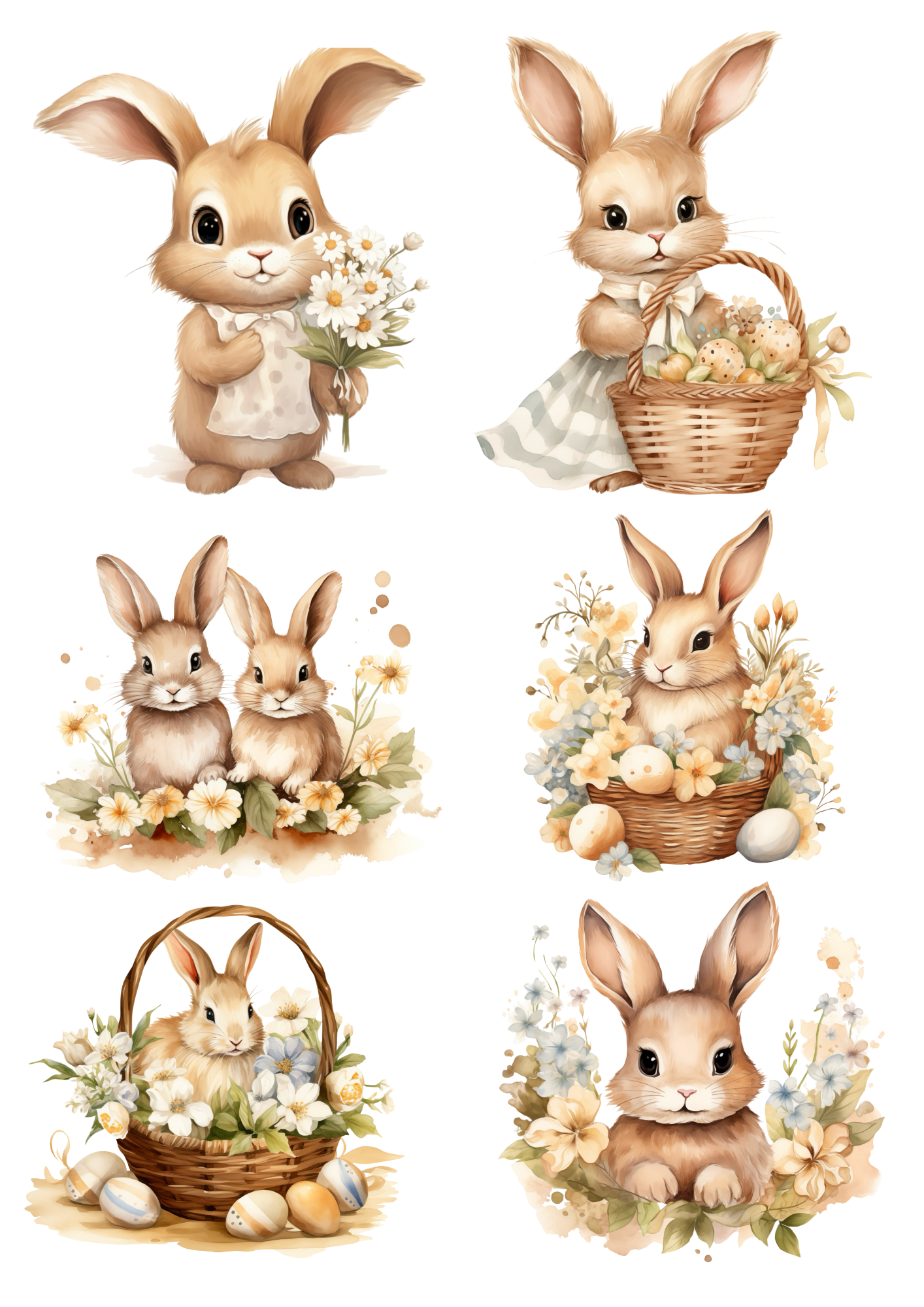 Sticker Sheet / Greeting Card – Easter Bunny Collage Cat. No. 5804