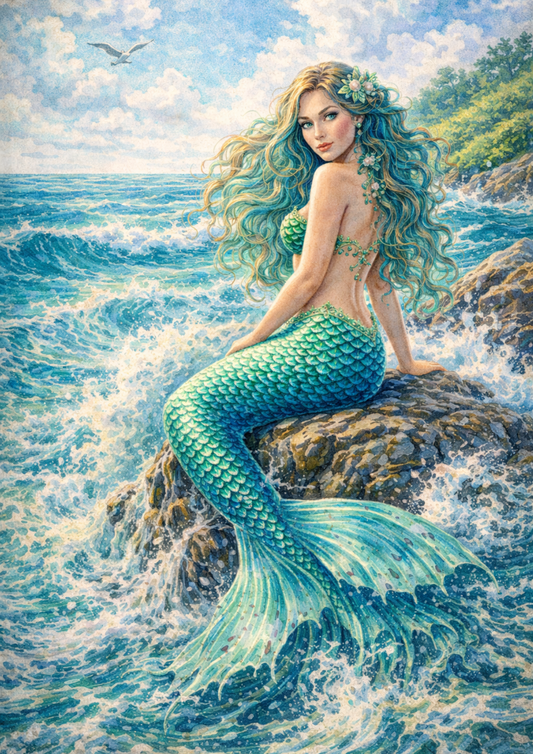 Sticker Sheet / Greeting Card – Mermaid Full Cat. No. 5805