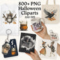Halloween Watercolor Mega Clipart Bundle – 800+ PNG – Witches, Castles, Ghosts, Pumpkins, Skeletons, Magic Elements and much more – 300 DPI