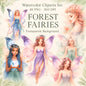Watercolor Forest Fairies Clipart Set: 48 PNG Designs with Transparent Background