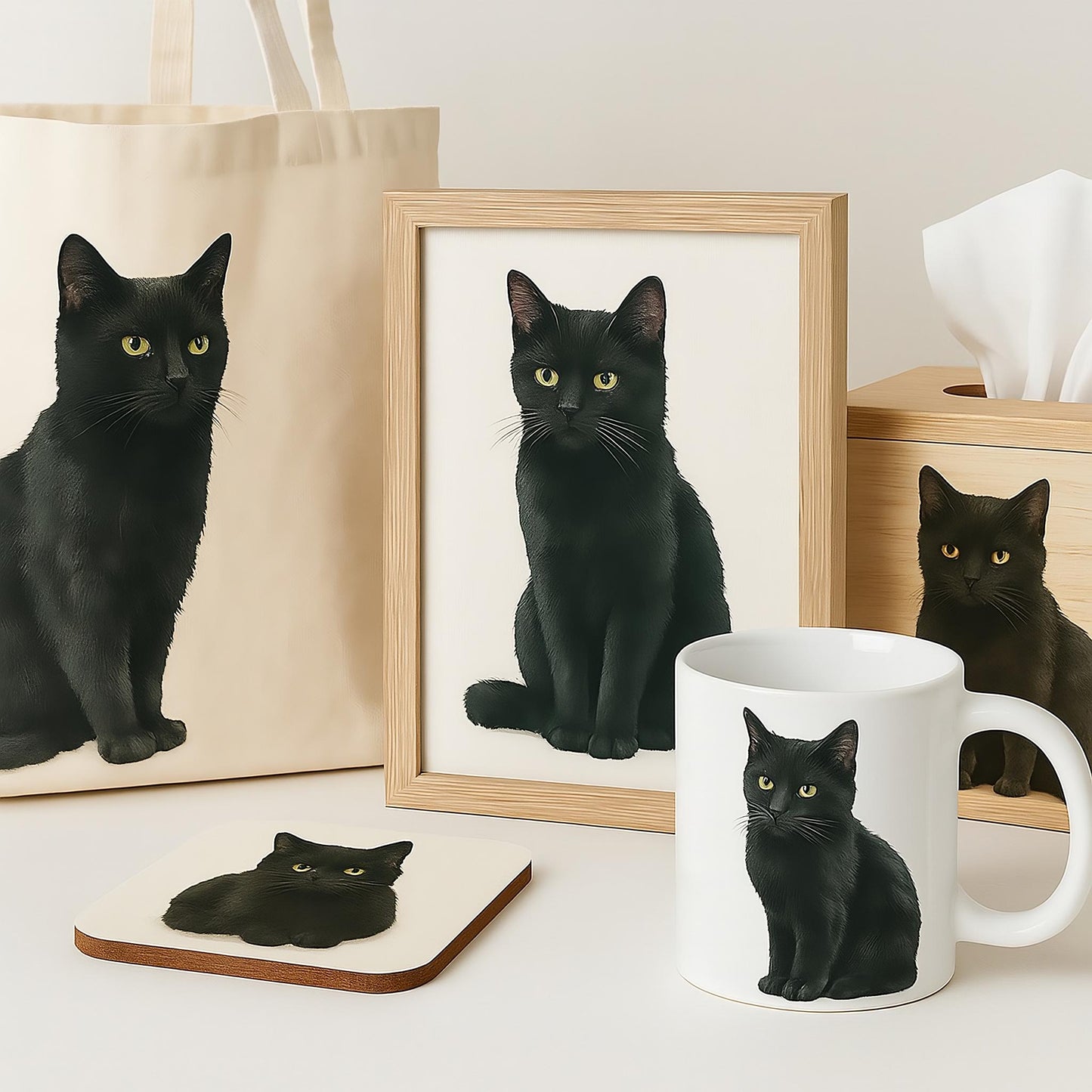Watercolor Black Cat Clipart Set: Halloween Graphics (16 PNG)