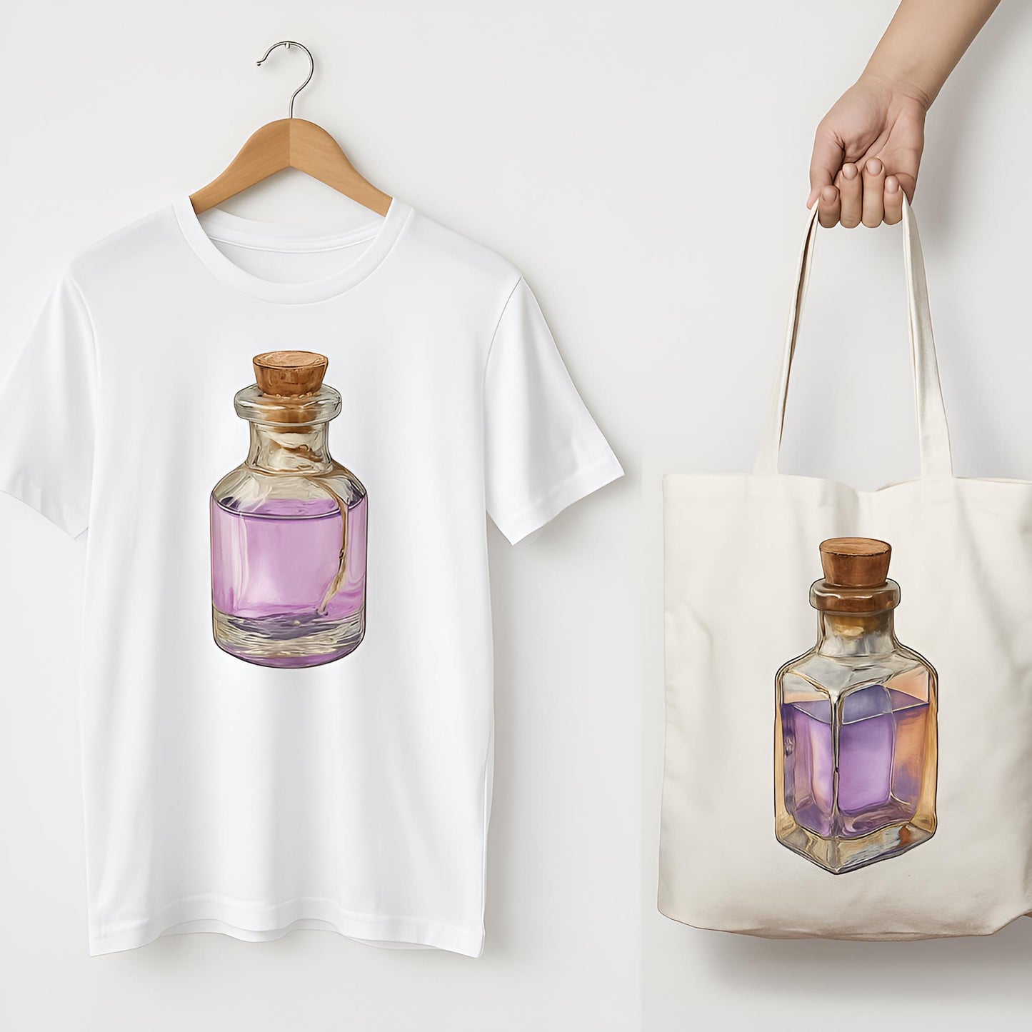 Watercolor Potion Bottles Clipart Set: Halloween Magic, 20 PNG (Instant Download)