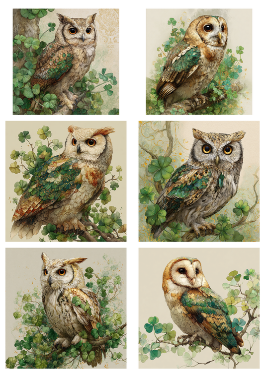 Sticker Sheet / Greeting Card – Owl Collage Cat. No. 8319