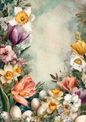 Sticker Sheet / Greeting Card – Spring Floral Background Full Cat. No. 8325