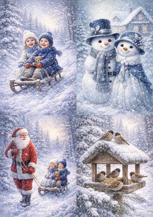 Sticker Sheet / Greeting Card – Christmas Elements Collage Cat. No. 8358