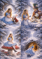 Sticker Sheet / Greeting Card – Alice in Wonderland in Winter Collage Cat. No. 8365