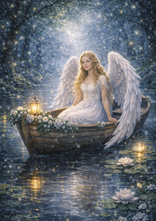 Sticker Sheet / Greeting Card – Angel in a Boat Full Cat. No. 8370