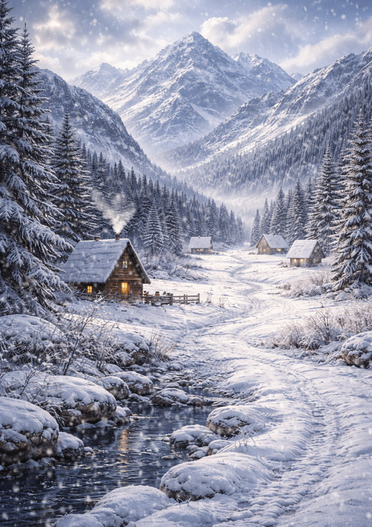 Sticker Sheet / Greeting Card – Mountains in Winter Full Cat. No. 8388