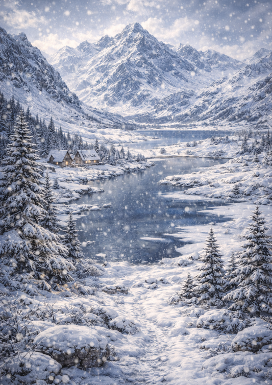 Sticker Sheet / Greeting Card – Mountains in Winter Full Cat. No. 8389