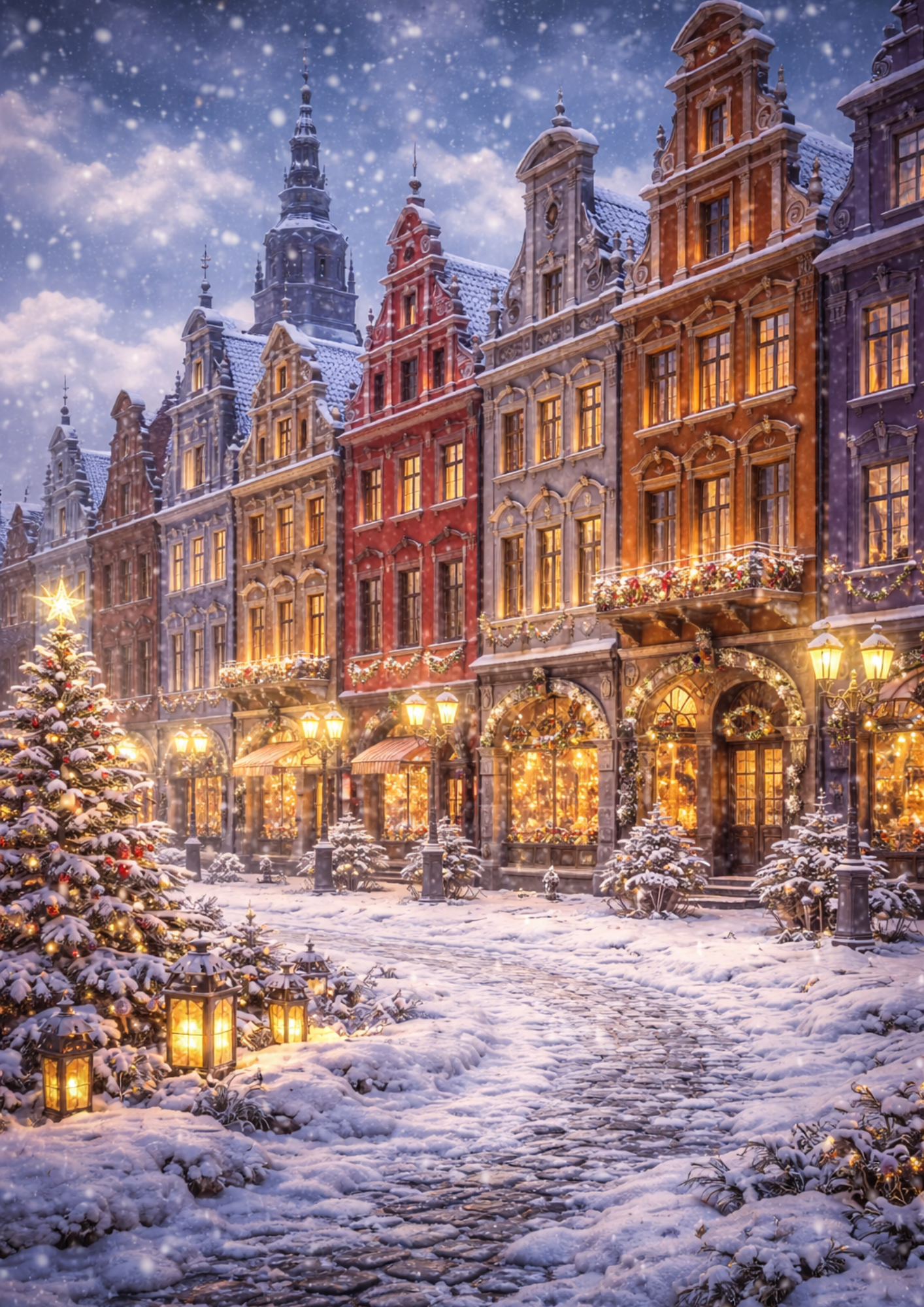 Sticker Sheet / Greeting Card – Christmas Street in Winter Full Cat. No. 8390