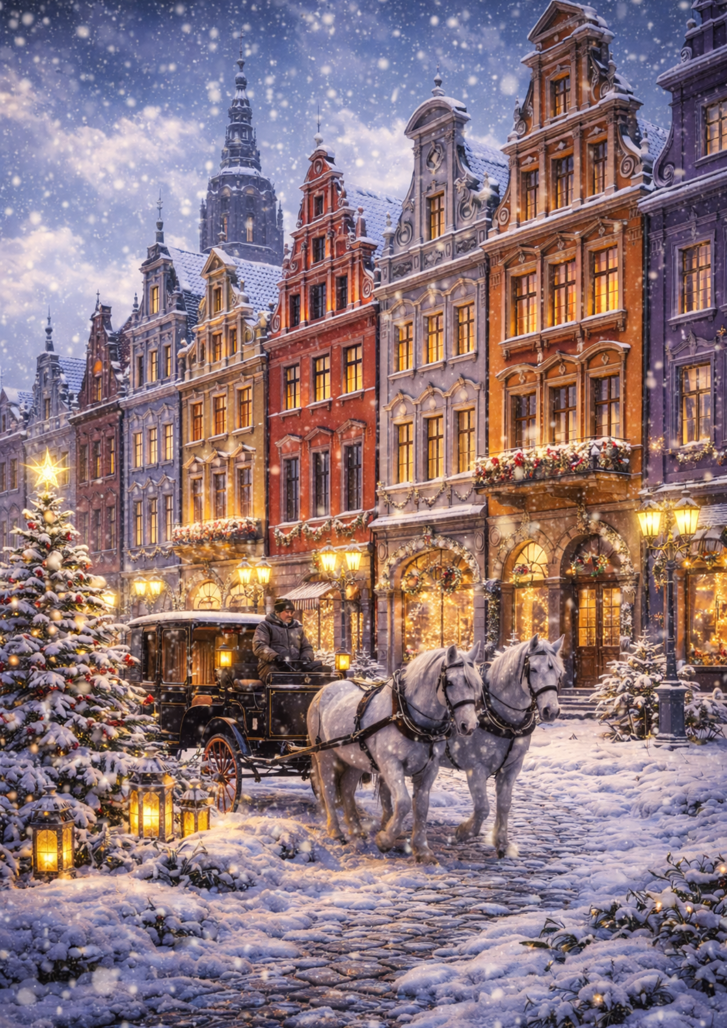 Sticker Sheet / Greeting Card – Christmas Street in Winter Full Cat. No. 8391