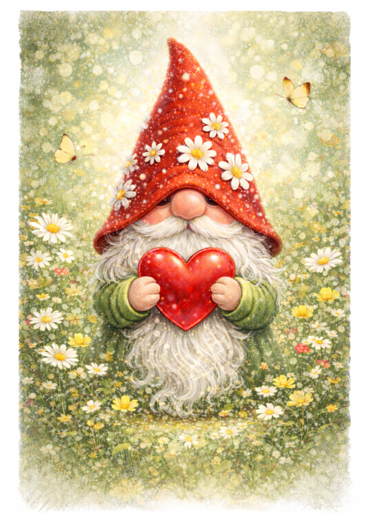 Sticker Sheet / Greeting Card – Leprechaun Holding a Heart Full Cat. No. 8402