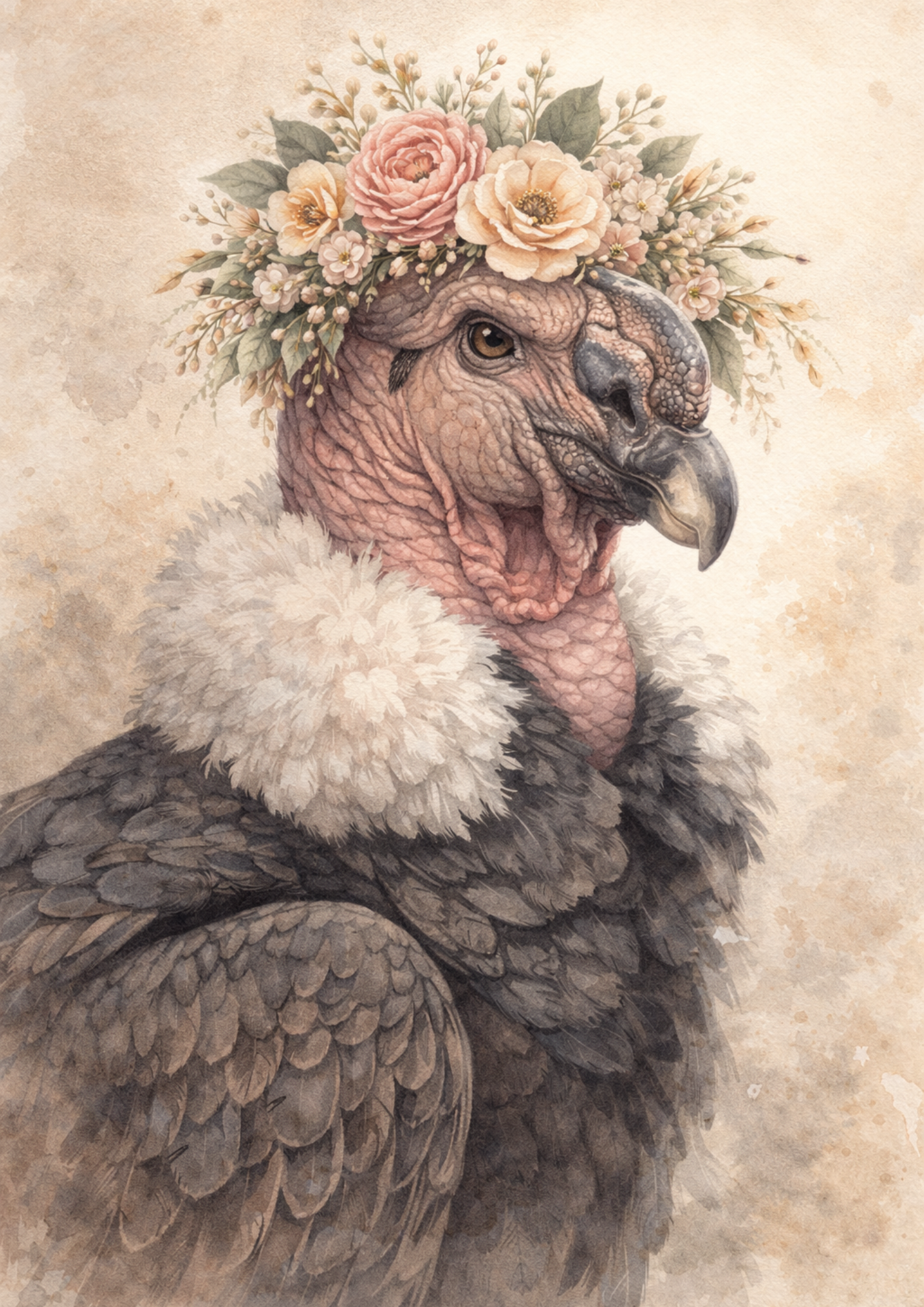 Sticker Sheet / Greeting Card – Vulture In A Wreath Full Cat. No. 8410