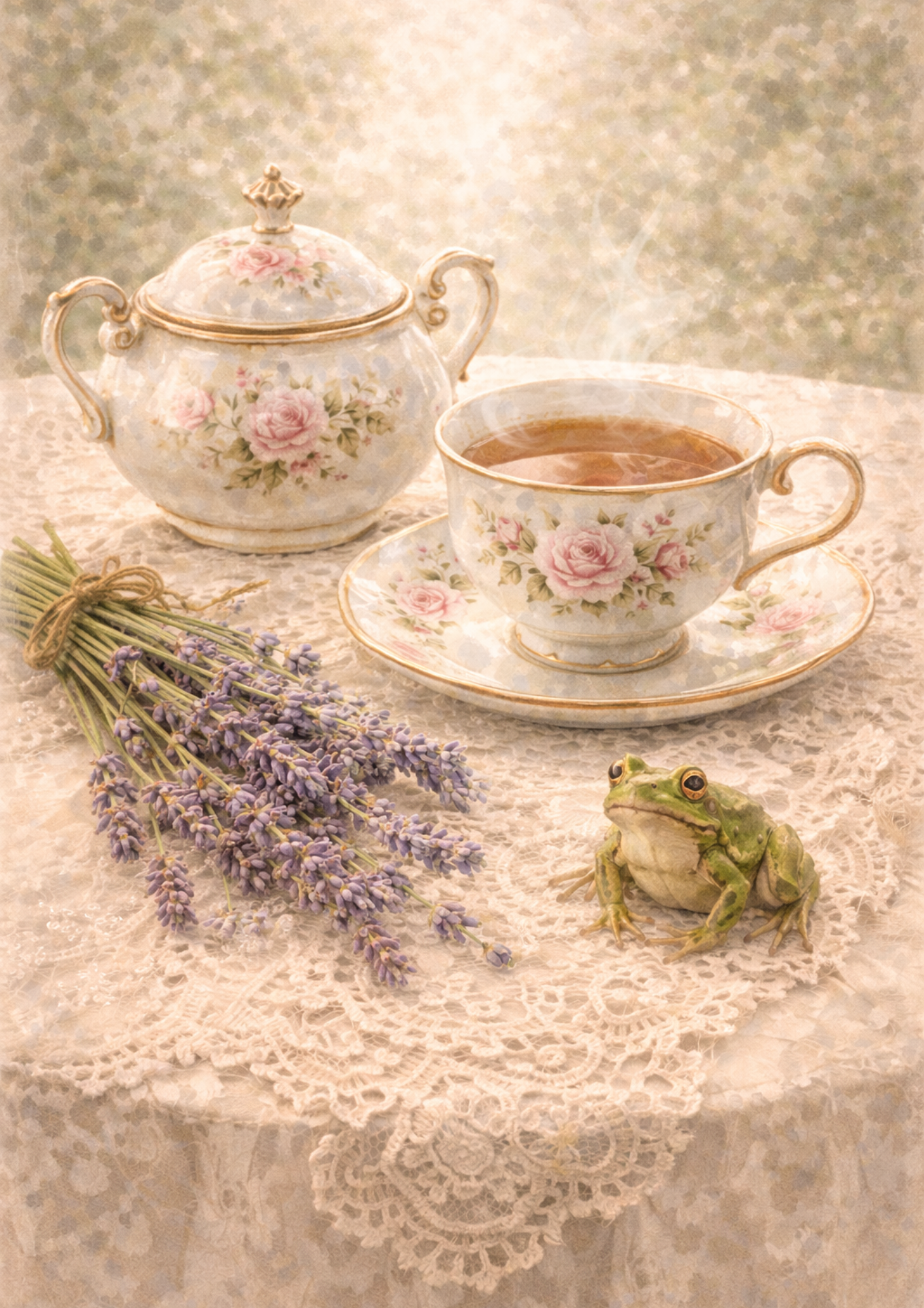 Sticker Sheet / Greeting Card – Toad Lavender And Tea Set Full Cat. No. 8435