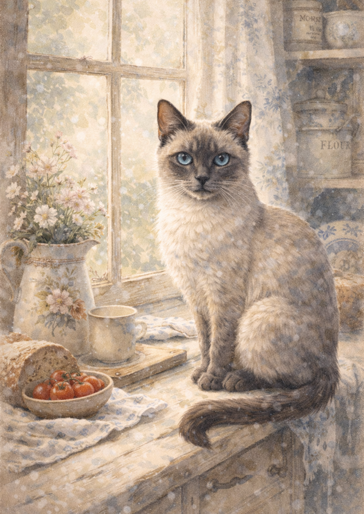 Sticker Sheet / Greeting Card – Cat On The Windowsill Full Cat. No. 8446