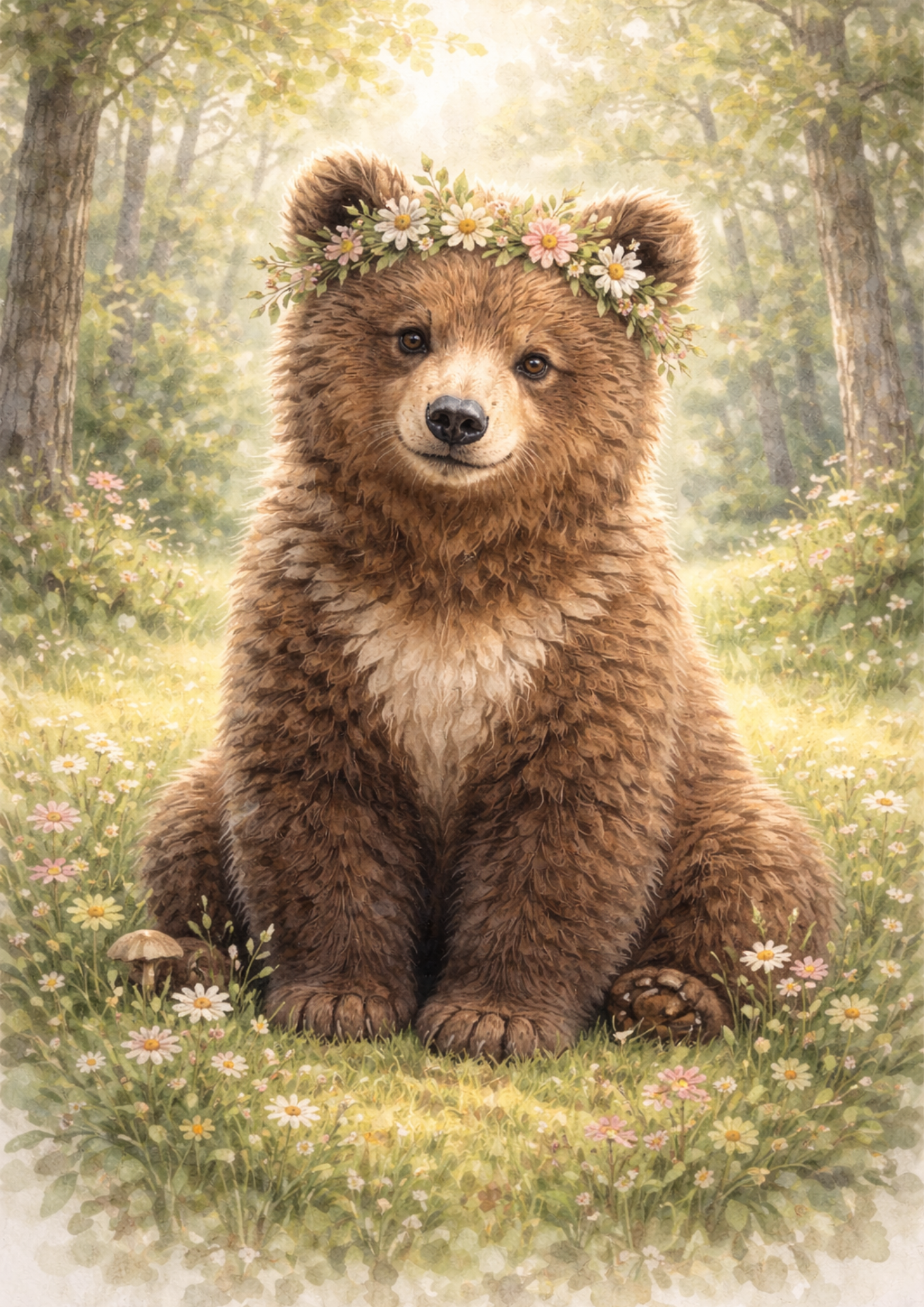 Sticker Sheet / Greeting Card – Little Bear In A Wreath Full Cat. No. 8453
