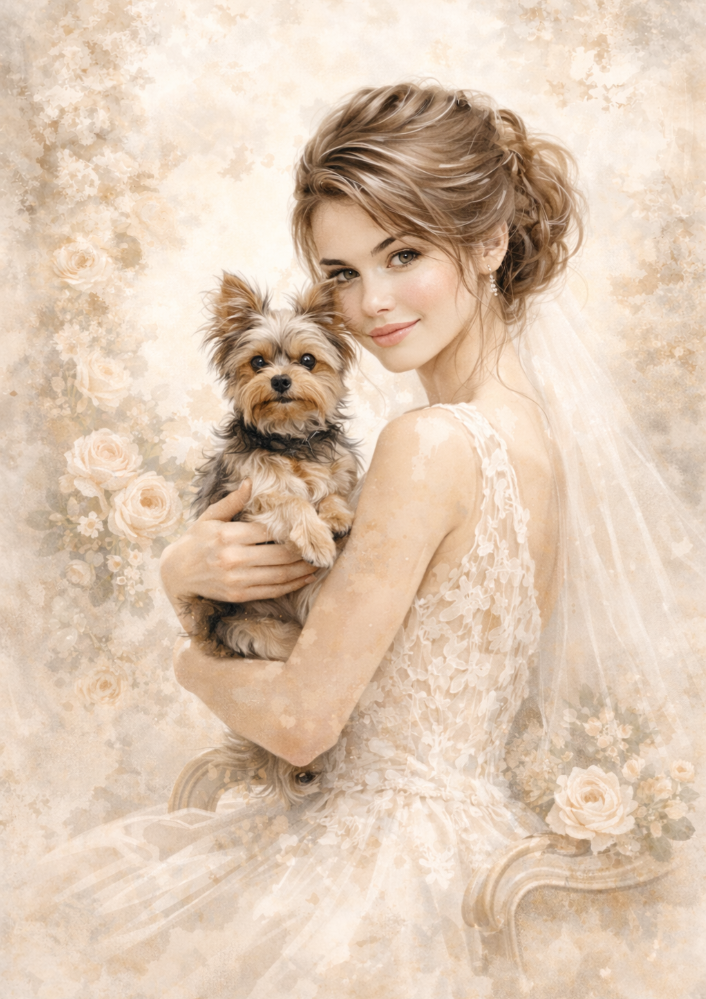 Sticker Sheet / Greeting Card – Bride With Dog Full Cat. No. 8461