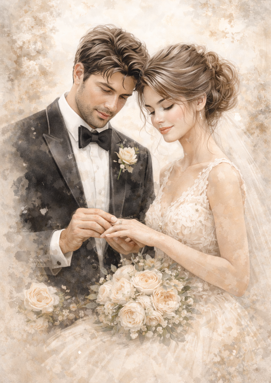 Sticker Sheet / Greeting Card – Young Married Couple Full Cat. No. 8462