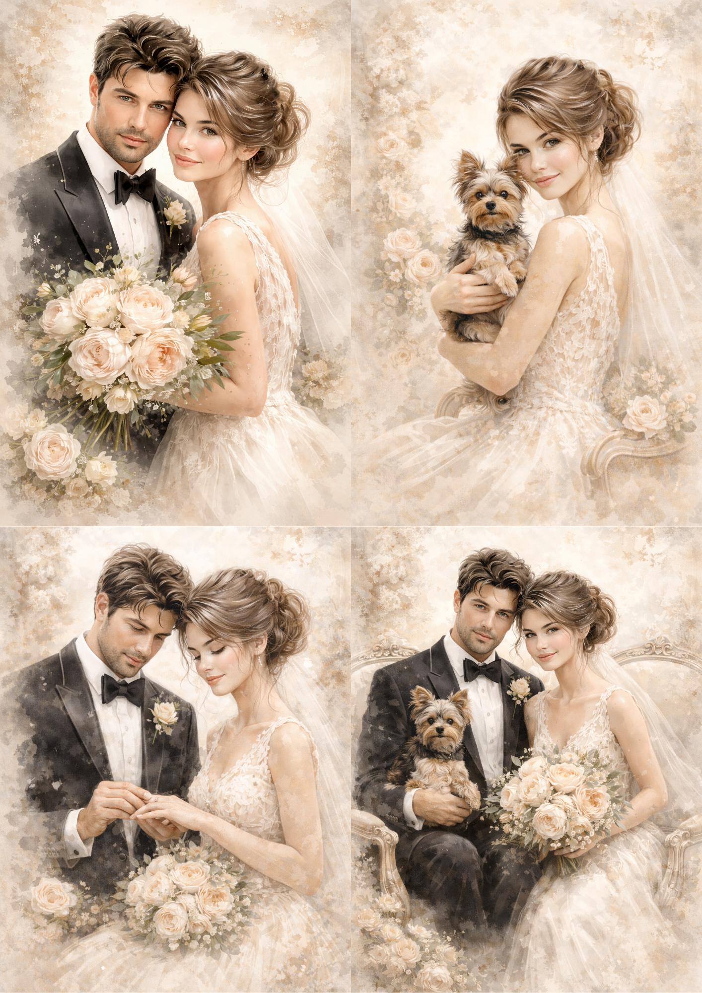 Sticker Sheet / Greeting Card – Young Married Couple Collage Cat. No. 8467