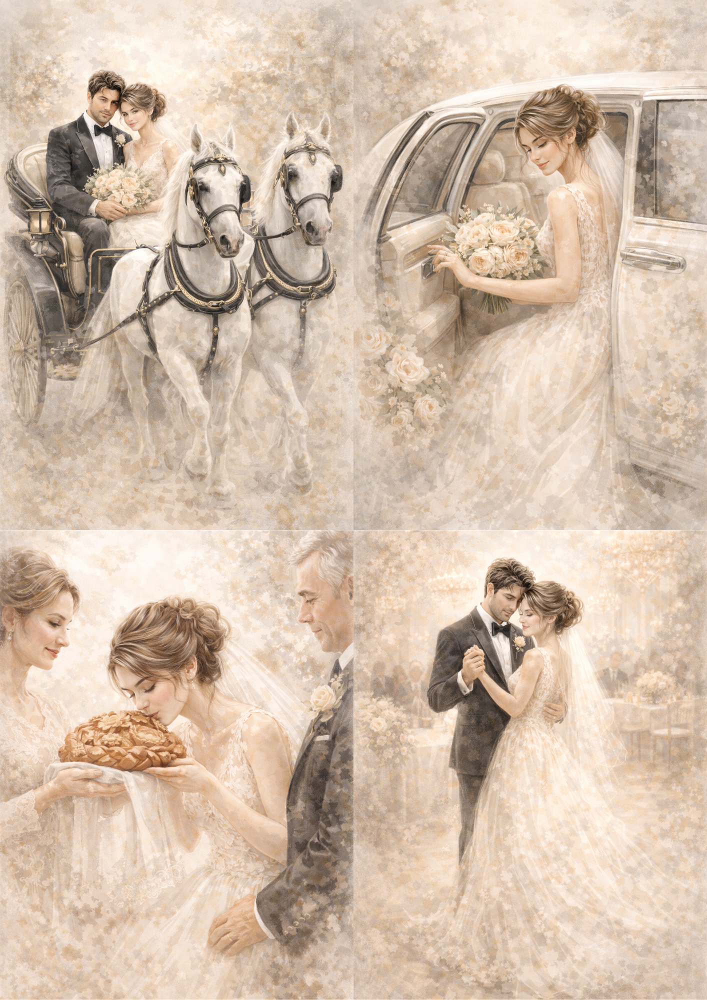Sticker Sheet / Greeting Card – Young Married Couple Collage Cat. No. 8468