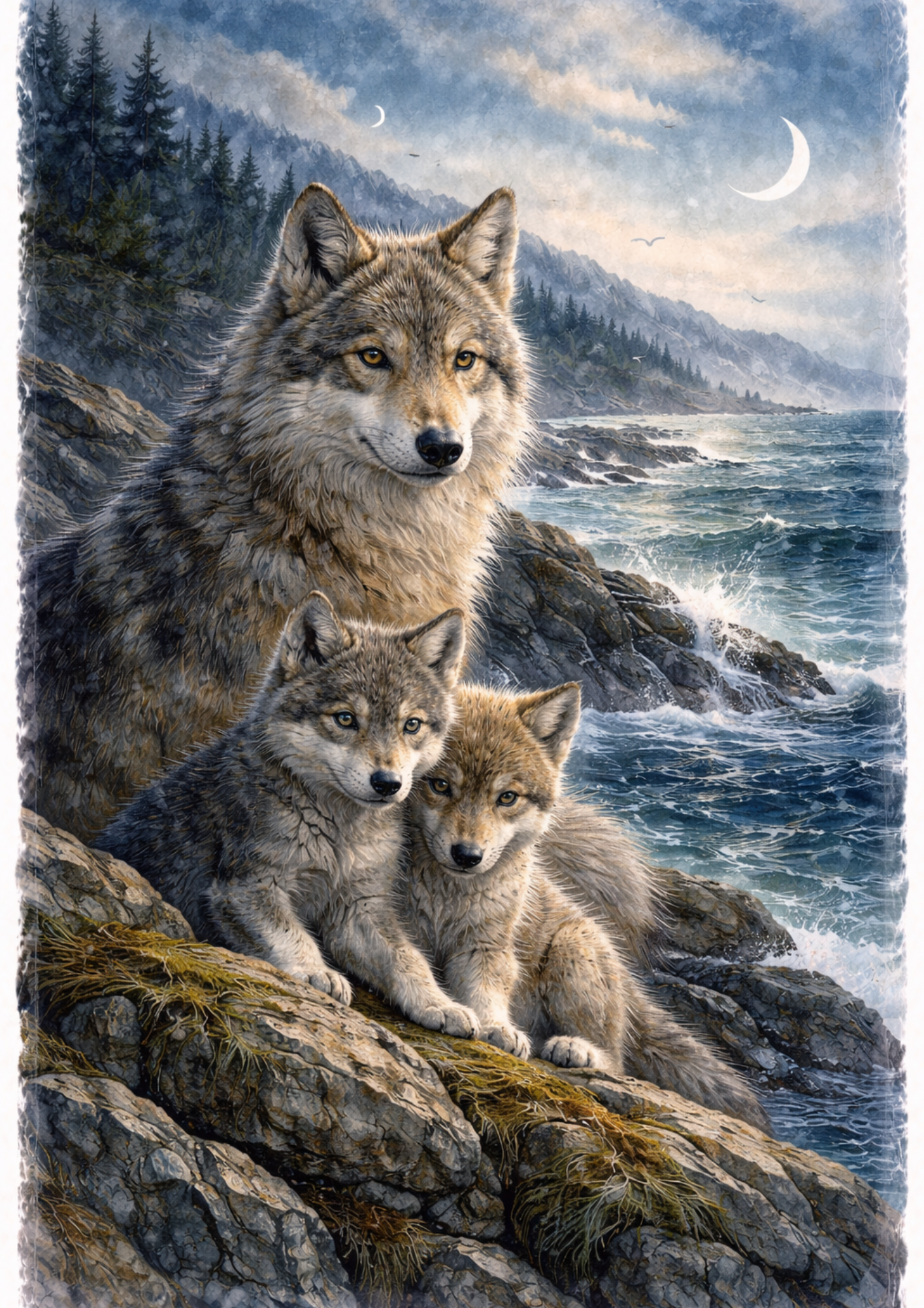 Sticker Sheet / Greeting Card – Wolves Full Cat. No. 8500