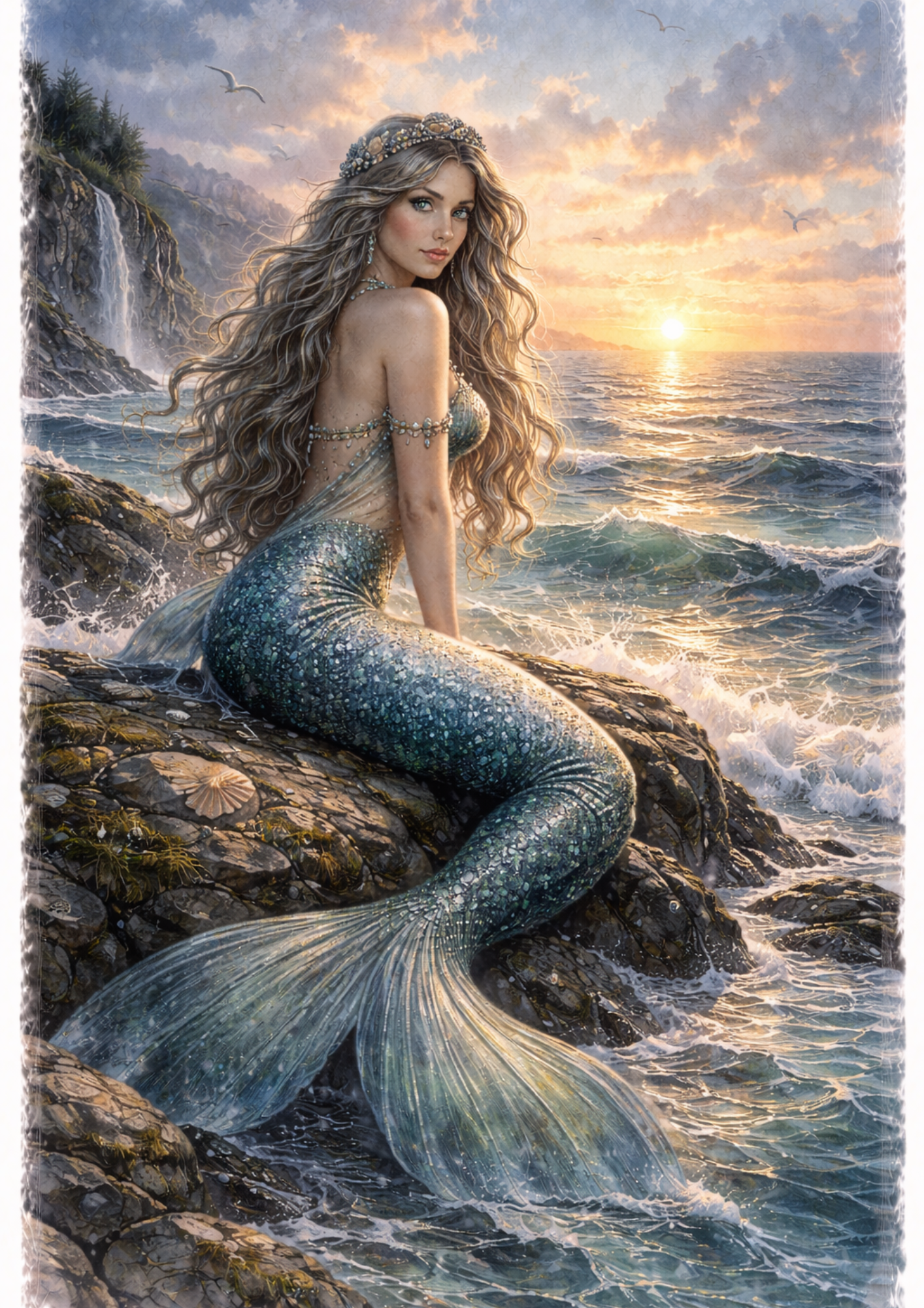 Sticker Sheet / Greeting Card – Mermaid Full Cat. No. 8501