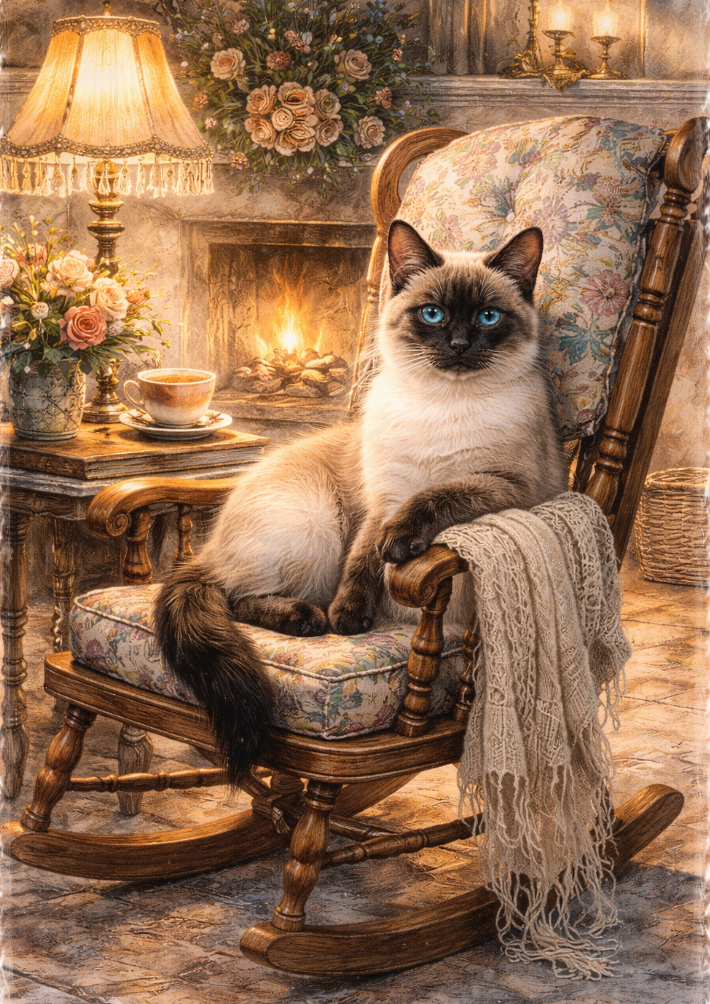 Sticker Sheet / Greeting Card – Cat on an Armchair Full Cat. No. 8502
