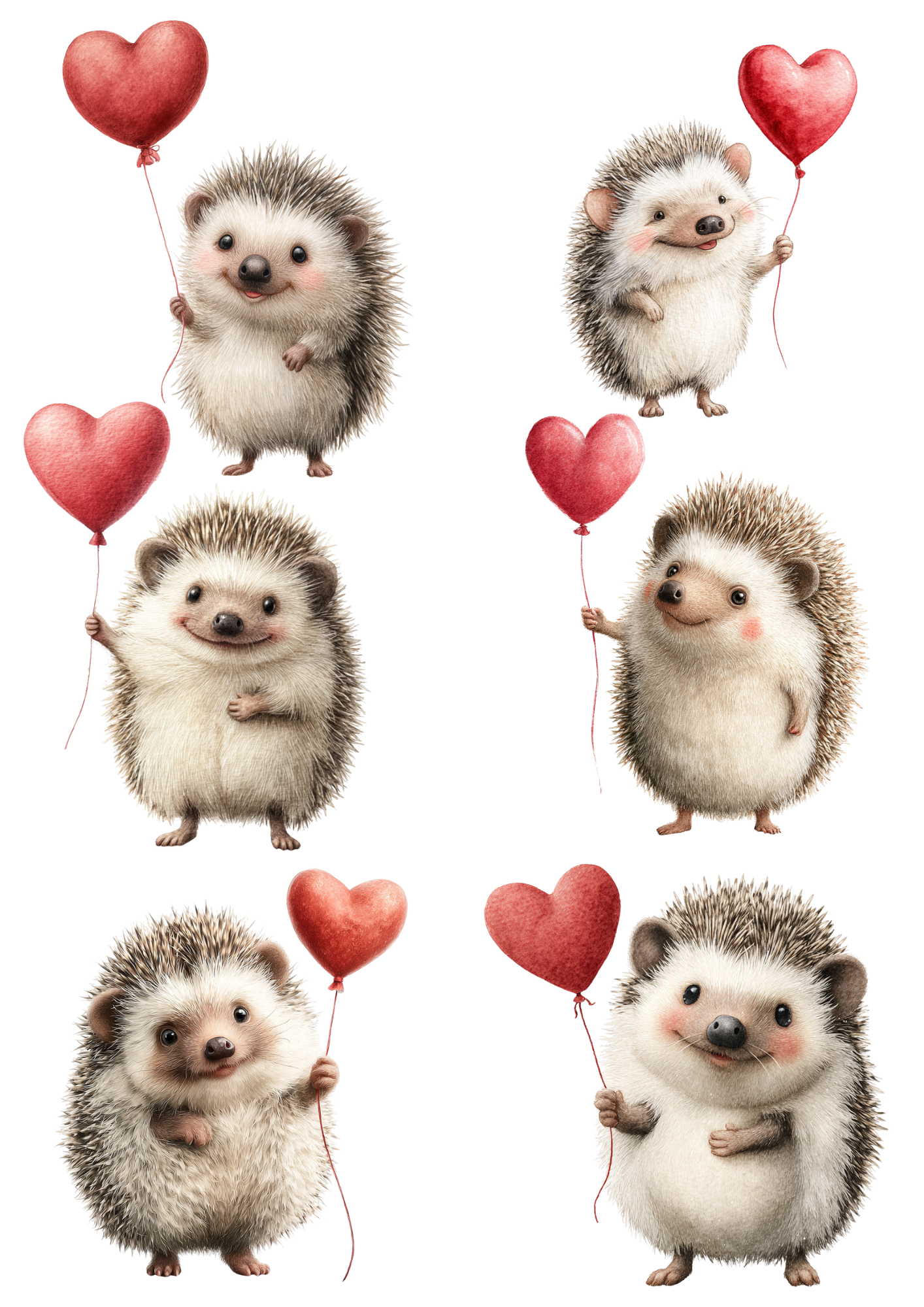 Sticker Sheet / Greeting Card – Hedgehog With Heart Collage Cat. No. 8509