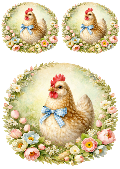 Sticker Sheet / Greeting Card – Rooster Collage Cat. No. 8515