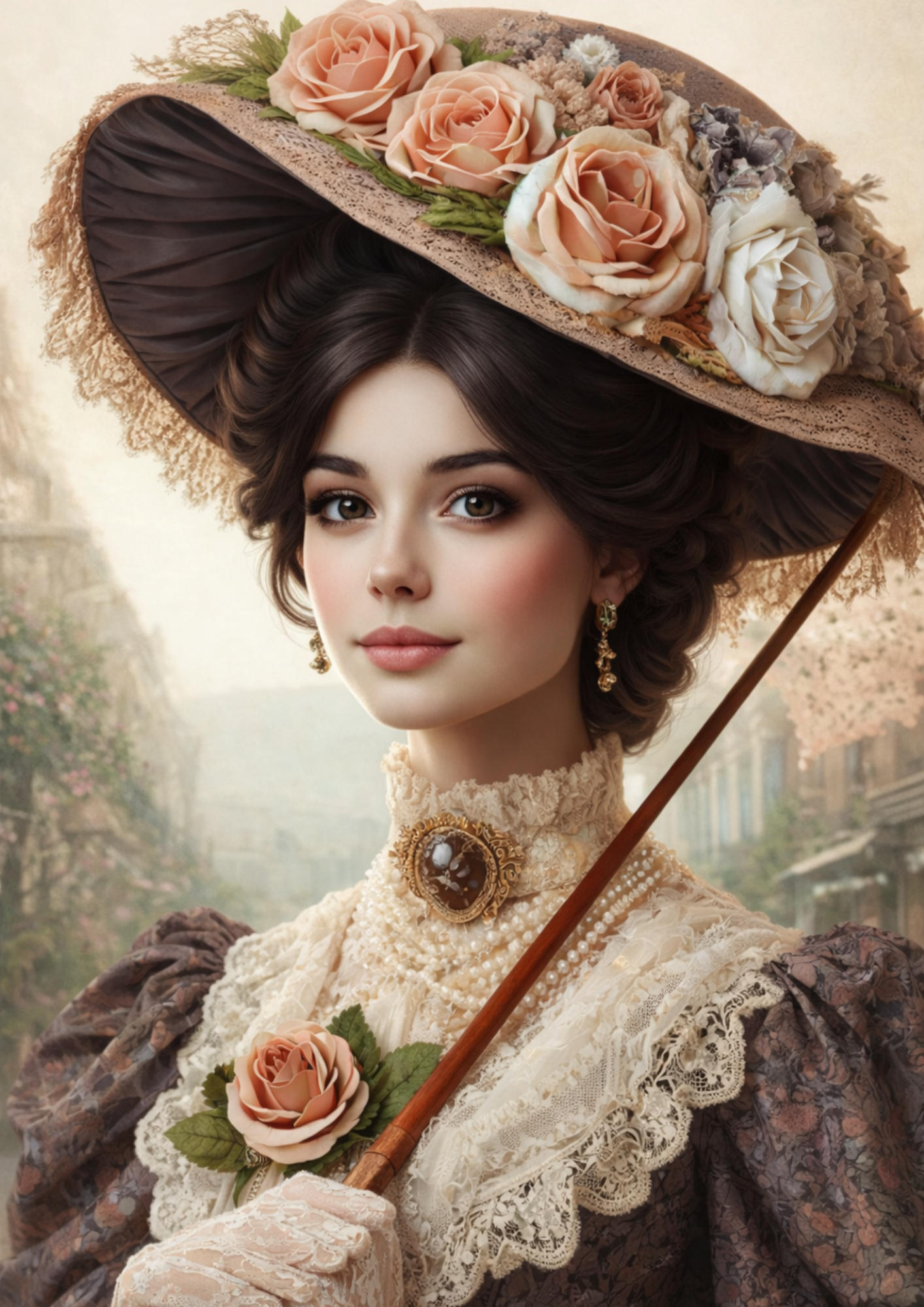 Sticker Sheet / Greeting Card – Beautiful Victorian Woman Full Cat. No. 8520