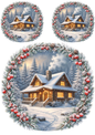 Sticker Sheet / Greeting Card – Winter Cottage Collage Cat. No. 8525