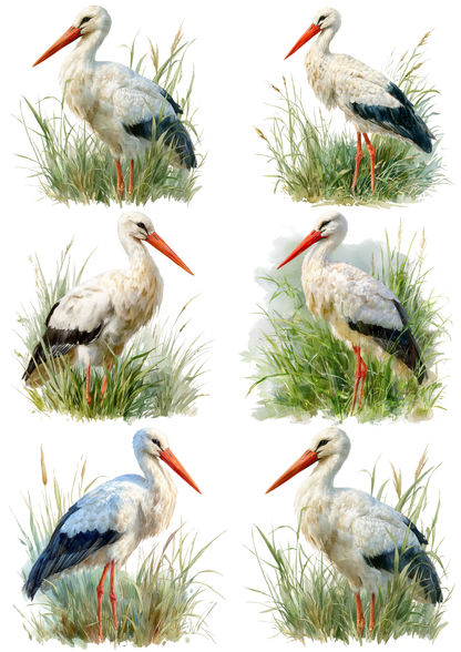 Sticker Sheet / Greeting Card – Storks Collage Cat. No. 8535
