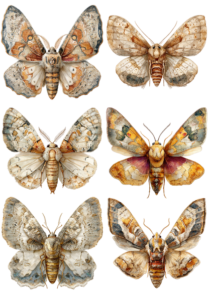 Sticker Sheet / Greeting Card – Moth Collage Cat. No. 8539