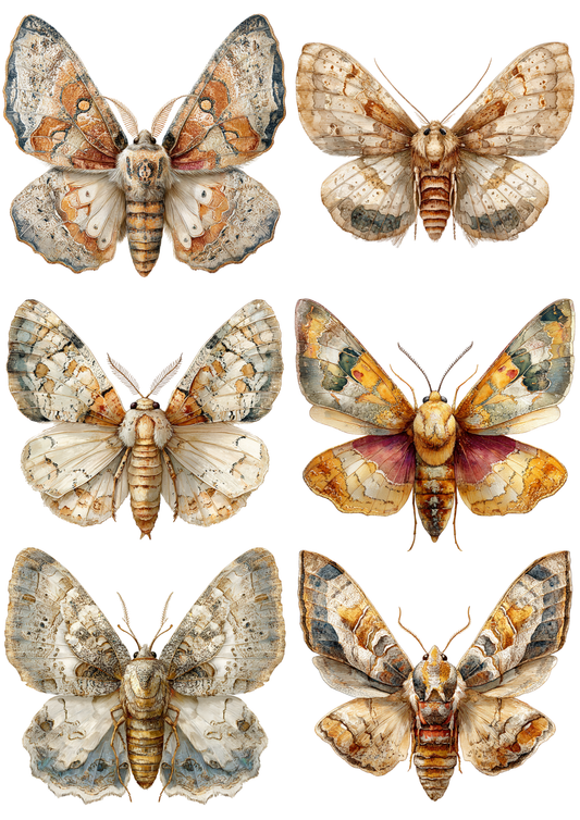 Sticker Sheet / Greeting Card – Moth Collage Cat. No. 8539