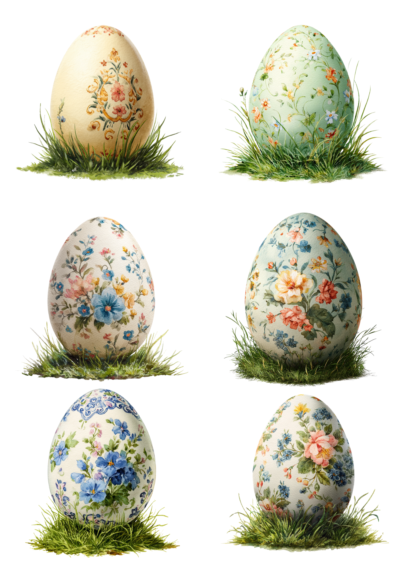 Sticker Sheet / Greeting Card – Easter Eggs Collage Cat. No. 8541