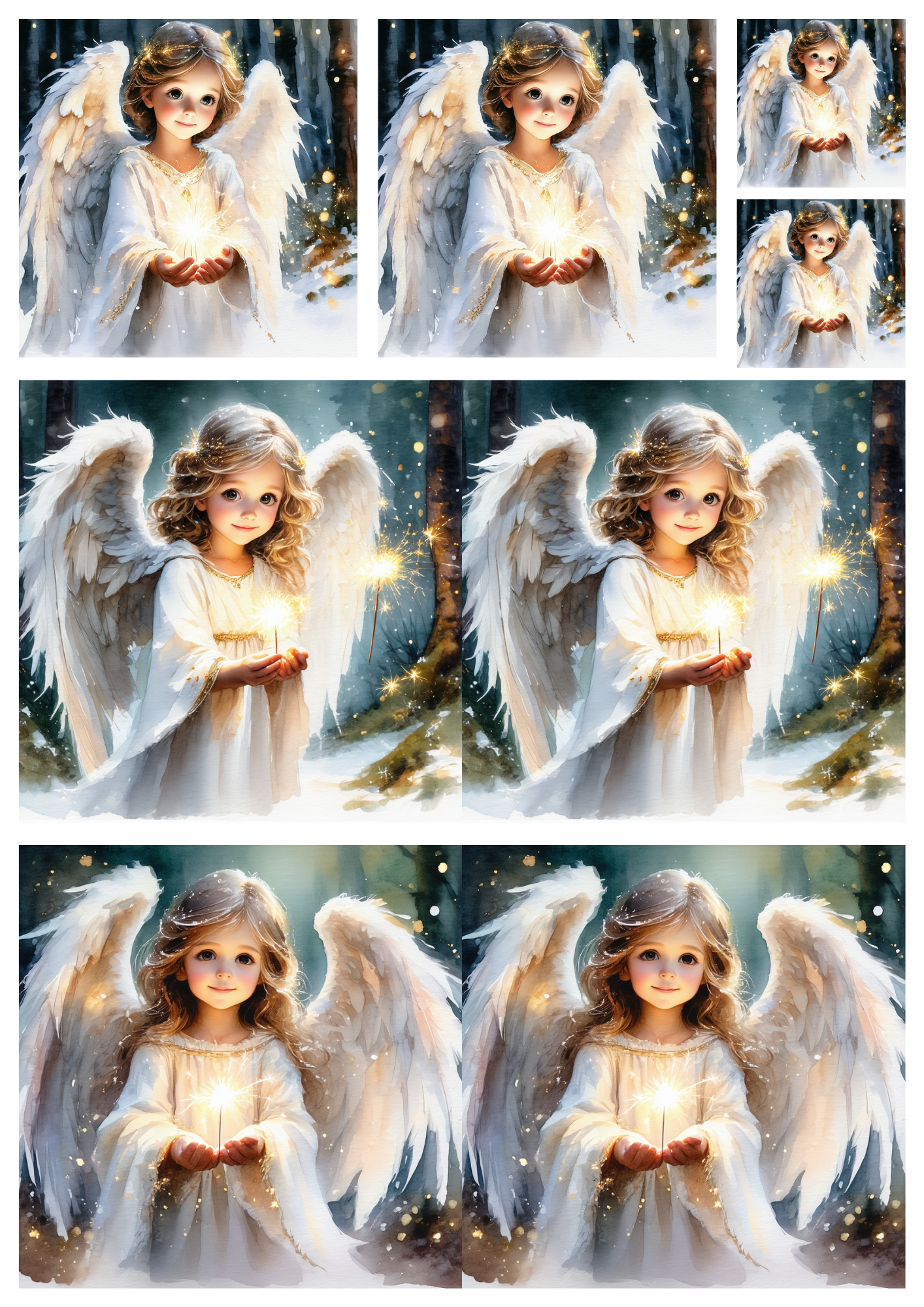 Sticker Sheet / Greeting Card – Angel Collage Cat. No. 8545
