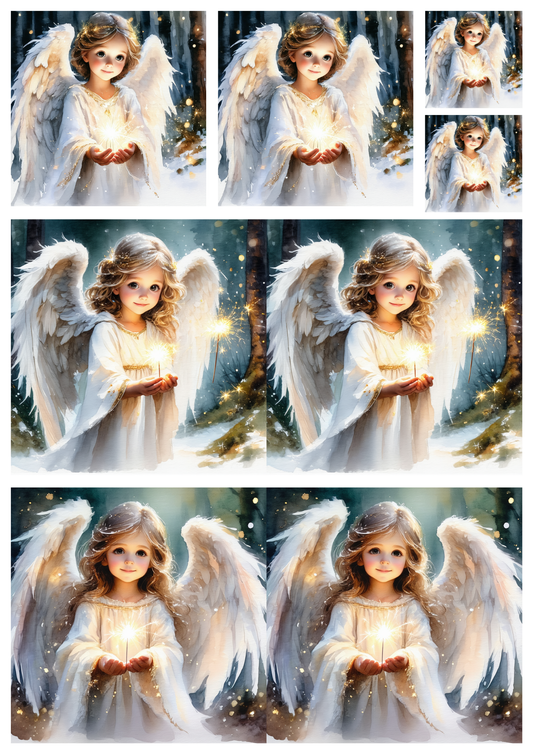 Sticker Sheet / Greeting Card – Angel Collage Cat. No. 8545