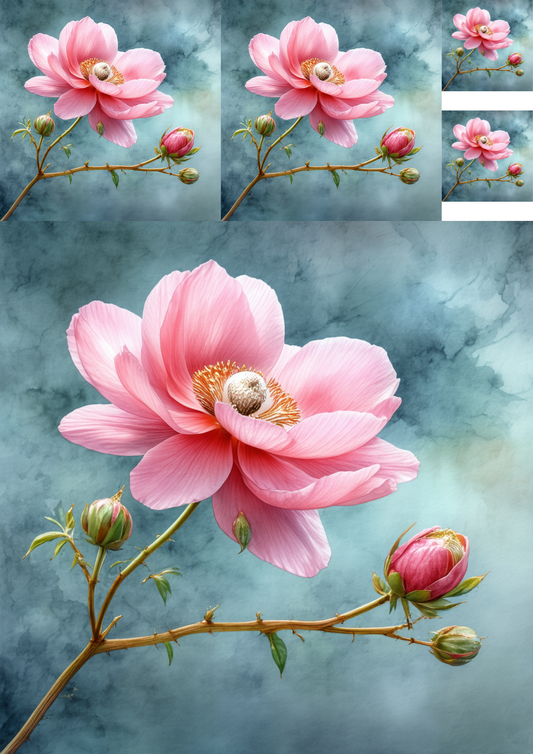 Sticker Sheet / Greeting Card – Anemones Collage Cat. No. 8547