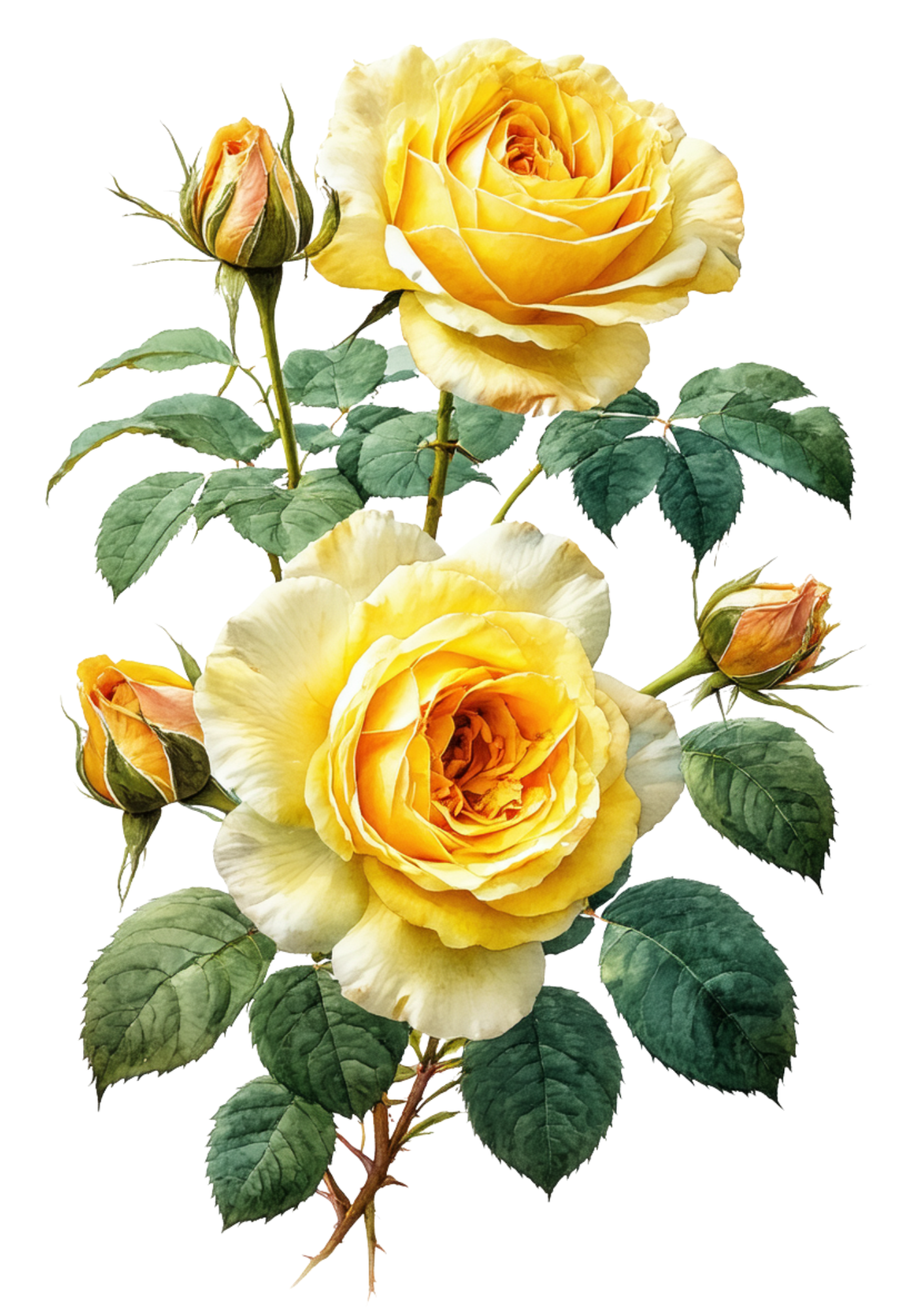 Sticker Sheet / Greeting Card – Yellow Rose Full Cat. No. 8561