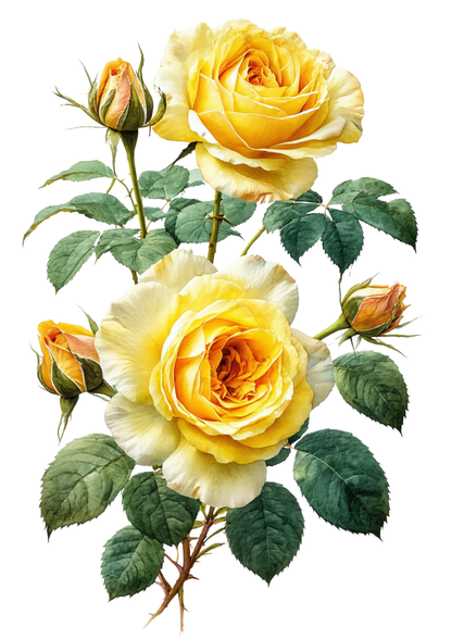 Sticker Sheet / Greeting Card – Yellow Rose Full Cat. No. 8561