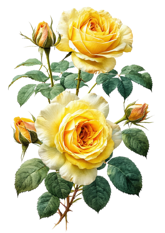 Sticker Sheet / Greeting Card – Yellow Rose Full Cat. No. 8561