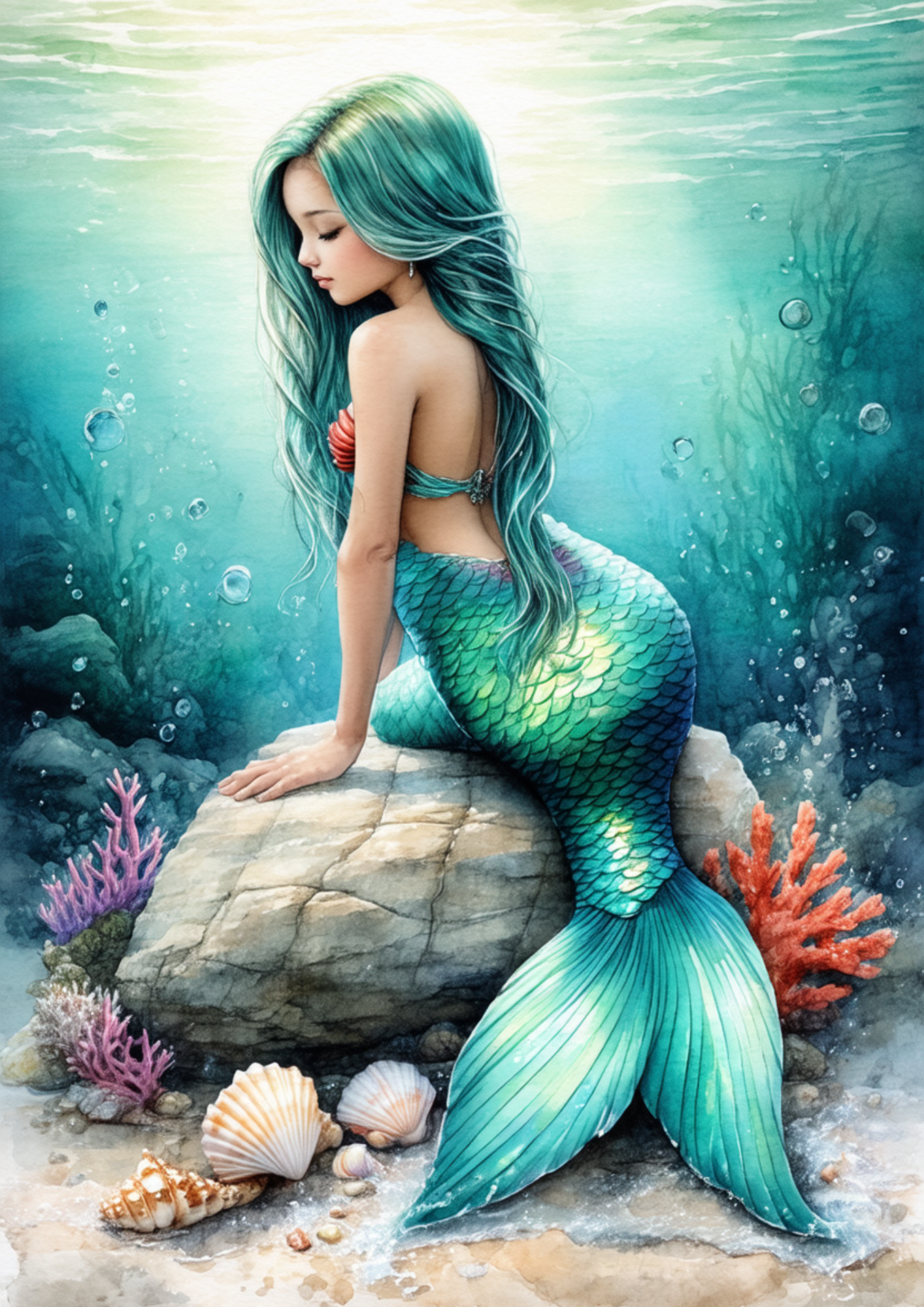 Sticker Sheet / Greeting Card – The Little Mermaid Full Cat. No. 8562