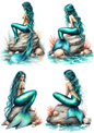 Sticker Sheet / Greeting Card – The Little Mermaid Collage Cat. No. 8564