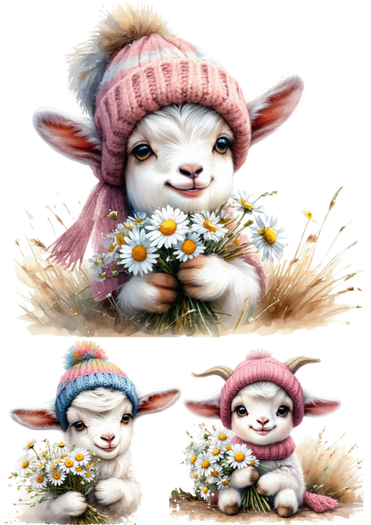 Sticker Sheet / Greeting Card – Goat in a Hat Collage Cat. No. 8567
