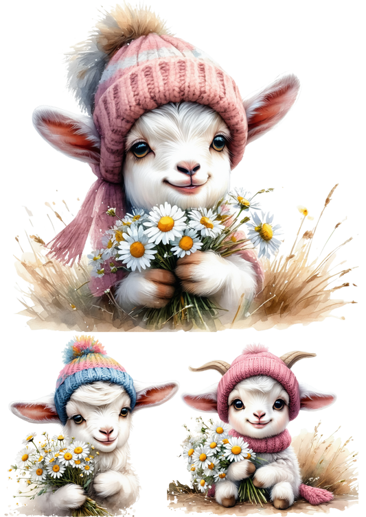 Sticker Sheet / Greeting Card – Goat in a Hat Collage Cat. No. 8567