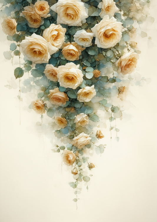 Sticker Sheet / Greeting Card – Roses Garland Full Cat. No. 8605