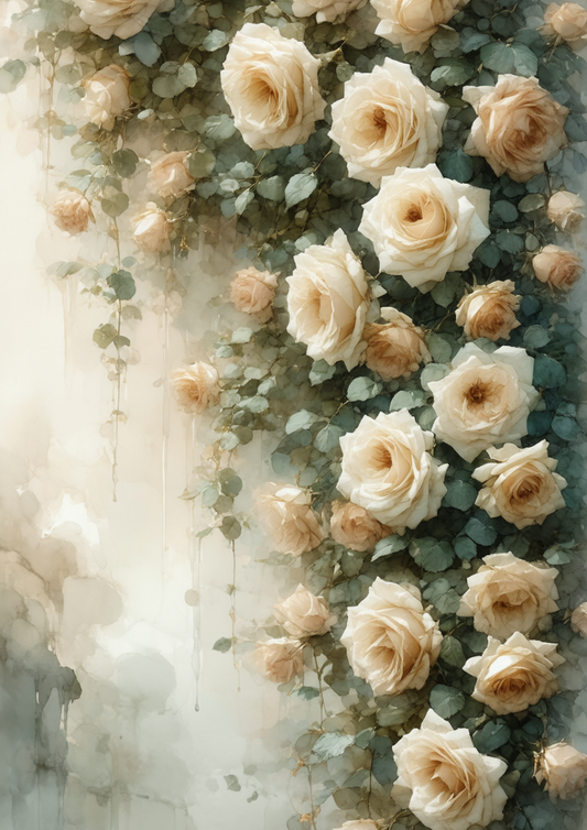 Sticker Sheet / Greeting Card – Roses Garland Full Cat. No. 8606