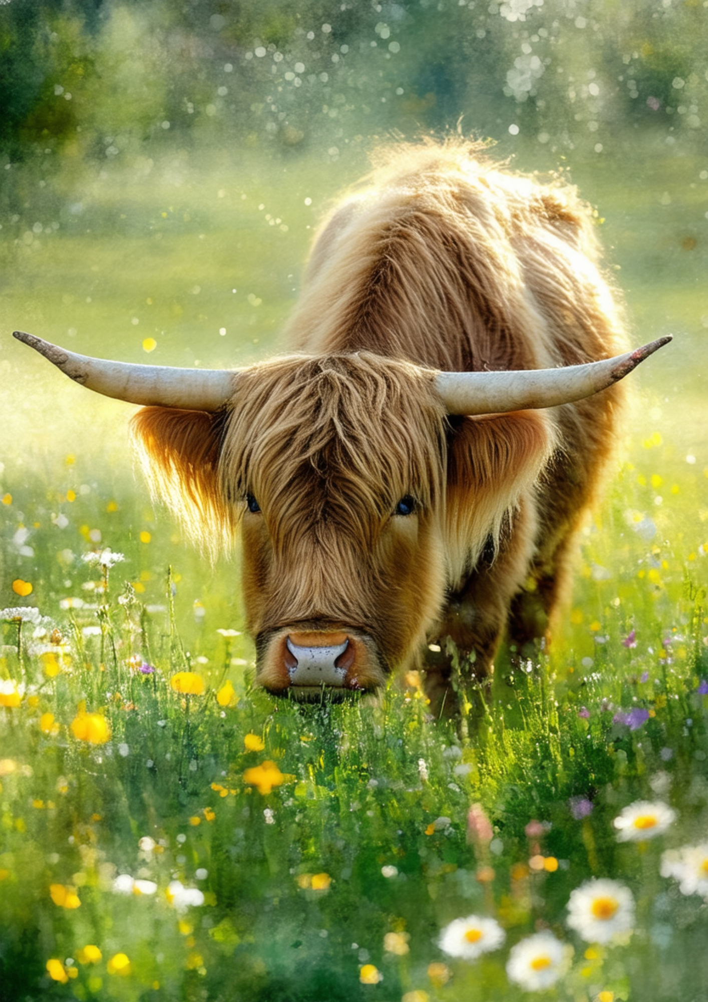 Sticker Sheet / Greeting Card – Highland Cow Full Cat. No. 8607