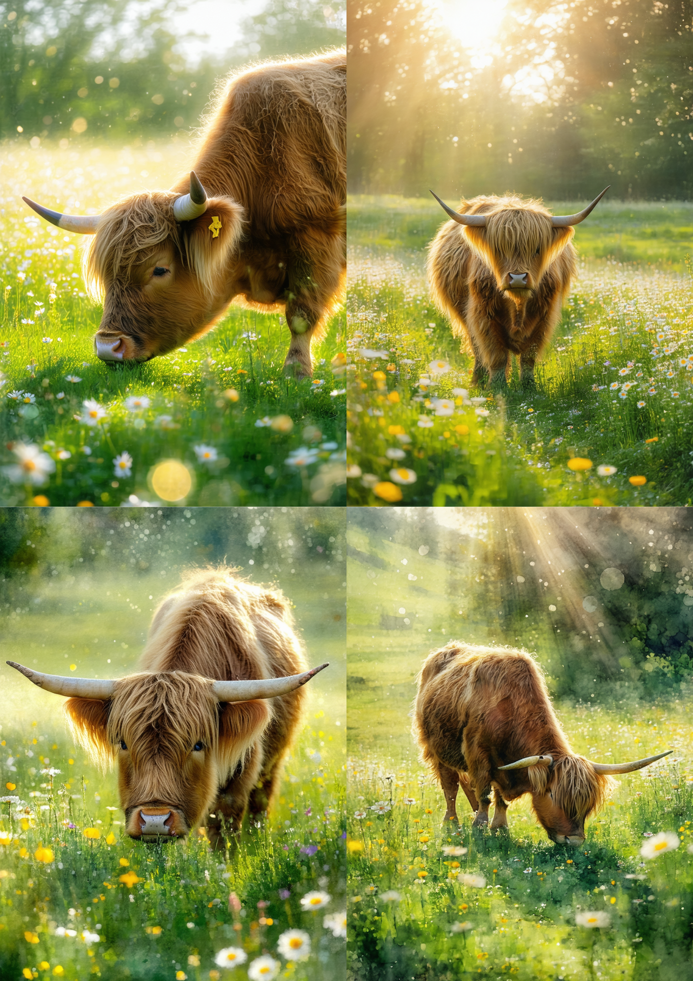 Sticker Sheet / Greeting Card – Highland Cow Collage Cat. No. 8608